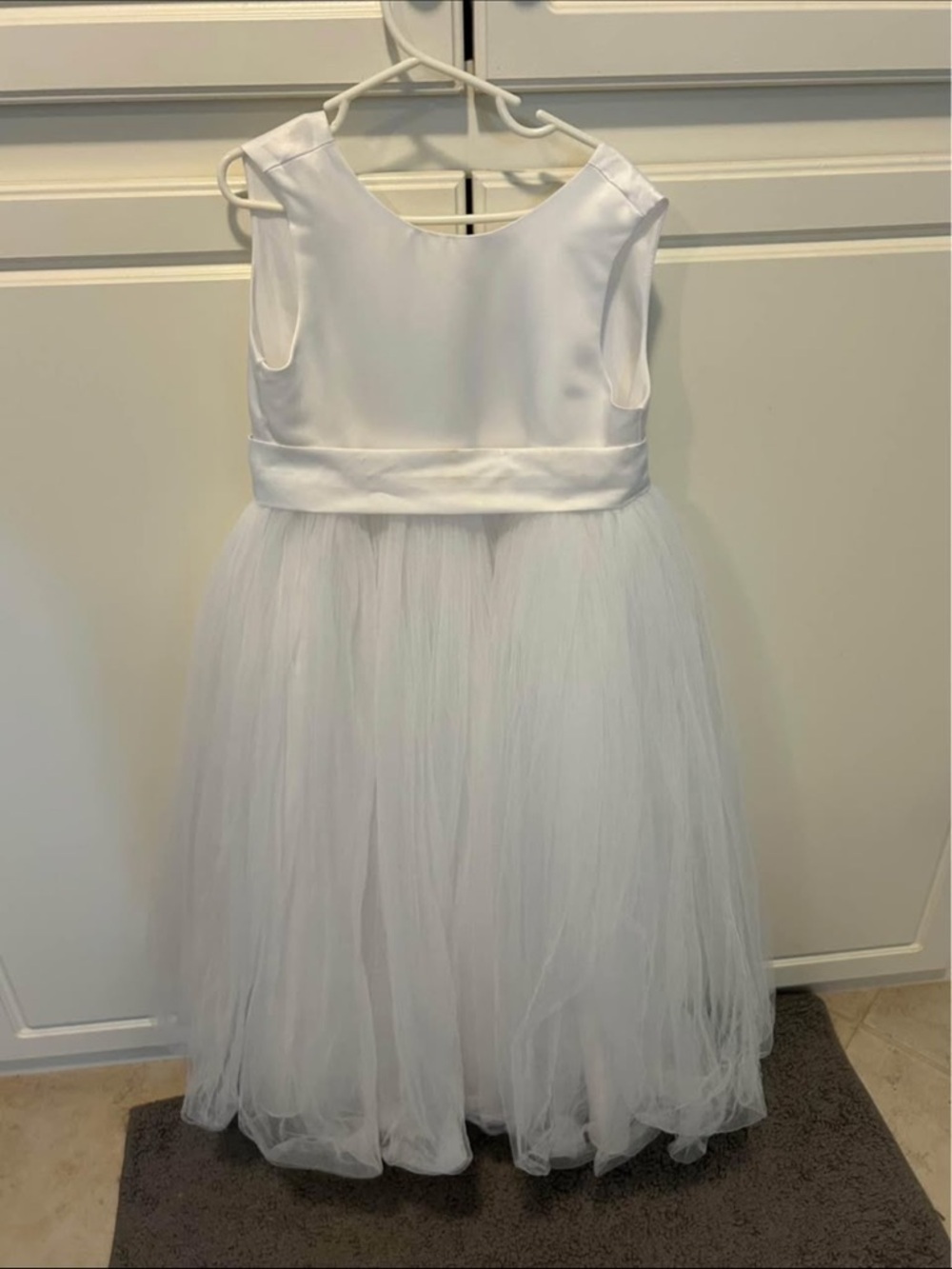 White Tulle Flower Girl Dress for Kids